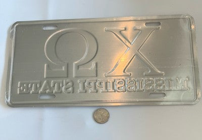 Vintage Mississippi State University Chi Omega - License Plate Tag New Old Stock