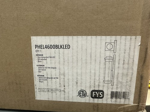 Park Harbor Riggins Single Light PHEL4600BLKLED - Wall Sconce Outdoor Lighting