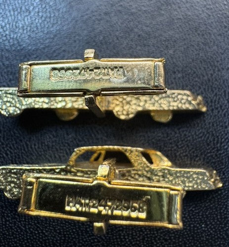 Vintage 60s Gold Tone Chevrolet Ford Car Cufflinks Chevy