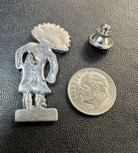 KACHINA PIN ARIZONA TURQUOISE CORAL SILVER METAL PIN Brooch Pewter