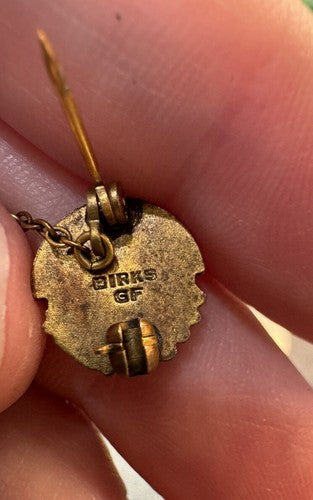 Vintage St Francis Xavier University Gold Filled Lapel Pin in Original Box Birks