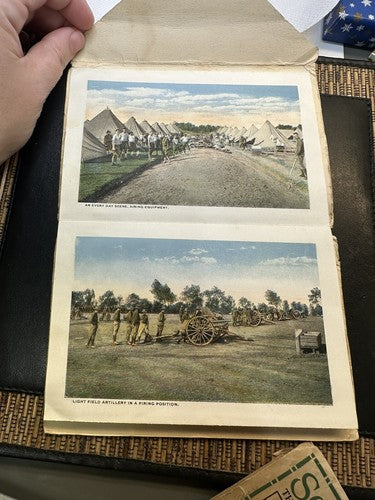 1918 WWI FORT CAMP MCCLELLAN ANNISTON AL RPPC & FOLDER POSTCARD WITH 20 VIEWS