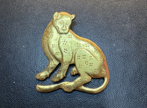 MMA Metropolitan Museum of Art 1985 Gold Tone Cat Pin Brooch Vintage