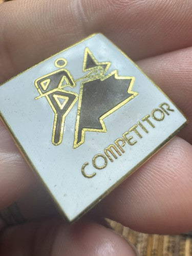 Vintage Canada Lacrosse COMPETITOR Pin Enamel Lapel Hat Canadian