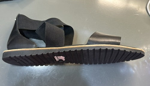 Sorel Womens Black Leather Elastic Gladiator Sandals Size US 10.5