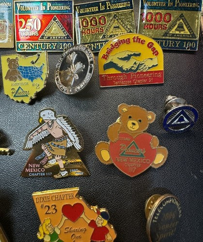 Lot of Telephone Pioneers Of America Lapel Hat Jacket Pins State Chapters