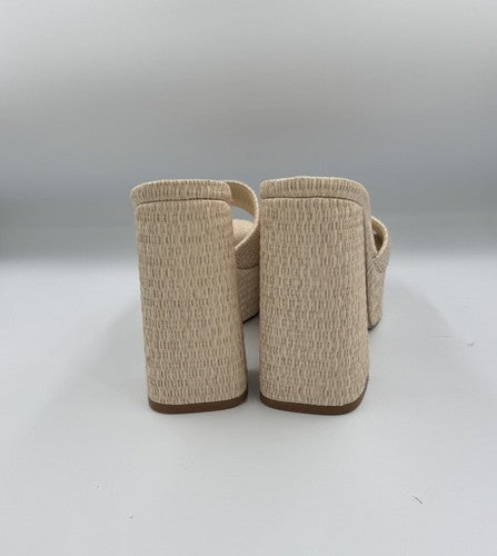Larroude Dolly Slip On Platform Mules Raffia - Size 8 - $315 - Gorgeous!