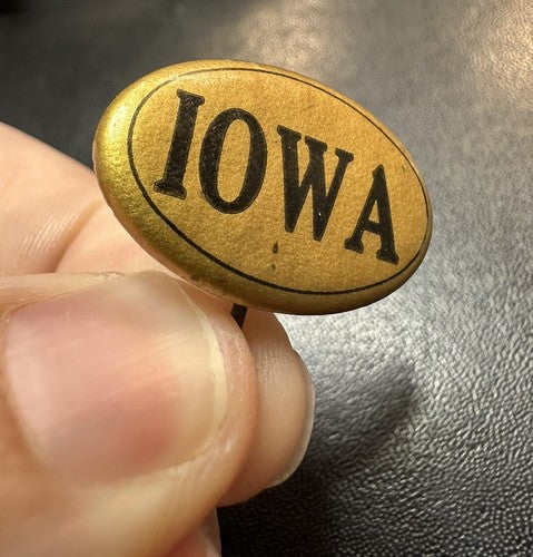 Antique University of Iowa Hawkeyes Souvenir Lapel Pin Button Pinback
