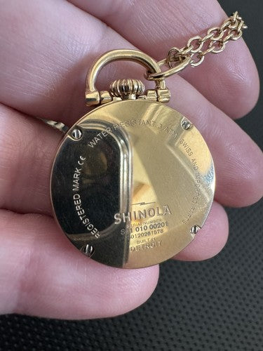 SHINOLA Detroit 24mm Runwell Watch Pendant Necklace New with Box Petoskey $500