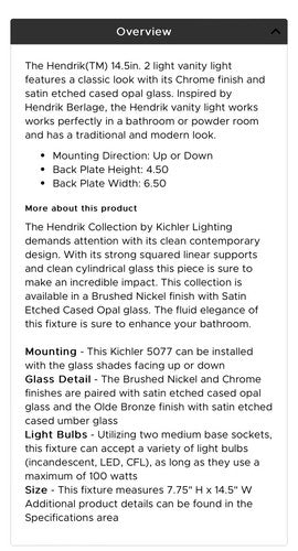 Kichler 5077NI Hendrik 2-Light Vanity Light, Brushed Nickel w/Opal Glass Shades