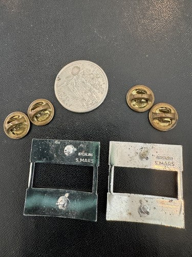 WW2 US Army Officer Captain Bars Matched Set Sterling Marked S. MARS