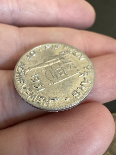 1931 Dayton, Ohio OH Frigidaire 1 BTU Refrigerator Advertising 15 Years Token