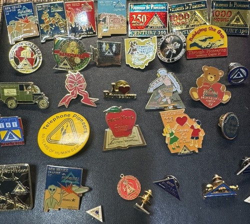 Lot of Telephone Pioneers Of America Lapel Hat Jacket Pins State Chapters