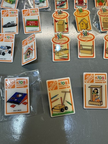 Lot of 71 The Home Depot Kids Workshops Lapel Pins