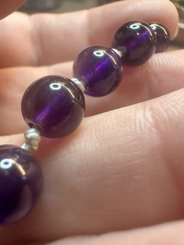 108 Bead Rainbow Amethyst Rose Quartz Lapis Carnelian Necklace Knotted Mala .925