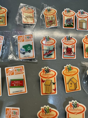 Lot of 71 The Home Depot Kids Workshops Lapel Pins