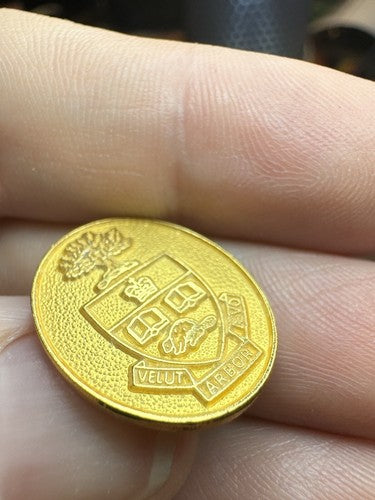 Vintage University of Toronto Enamel Crest Pin Velut Arbor Aevo