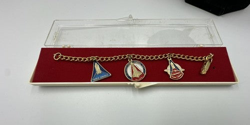 Vintage 1980's Early Space Shuttle Program Charm Bracelet New In Box