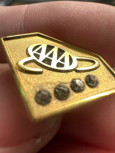 AAA 4 Four Faux Diamond Automobile Association Service Award Lapel Pin