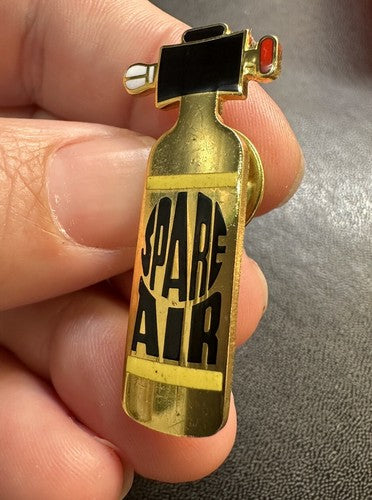 Spare Air Lapel Pin Original Mini Scuba Tank Black Yellow & Gold Colors