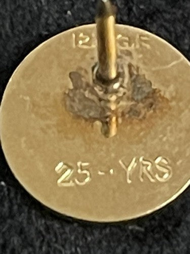 25 Year Westinghouse Service Award Lapel Pin 12k Gold Fill Tie Tack