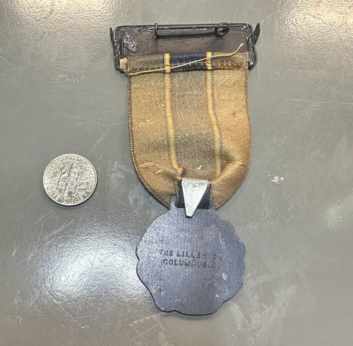 1931 AMERICAN LEGION 13th Annual Convention, Dept of Indiana BRASS WATCH FOB IN