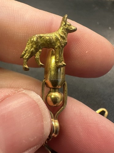 Vintage German Shepherd Dog Ascot Tie Guard Tie Tack Pin Hickok ~ 1930s