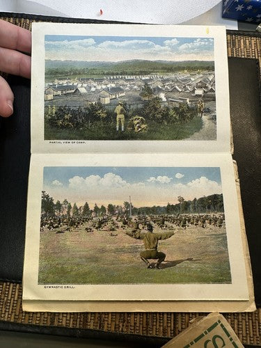 1918 WWI FORT CAMP MCCLELLAN ANNISTON AL RPPC & FOLDER POSTCARD WITH 20 VIEWS