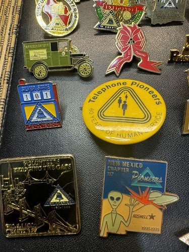 Lot of Telephone Pioneers Of America Lapel Hat Jacket Pins State Chapters