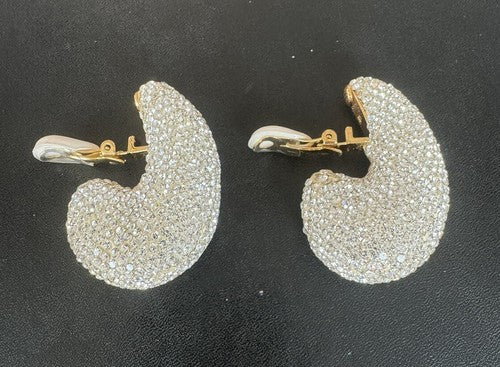 Lele Sadoughi Pave Dome Studded Clip On Earrings