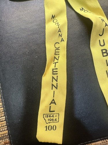 RARE Montana Territorial Centennial Statehood Jubilee 1964 Western Bow Tie 8”