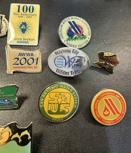 Vintage AWWA Conference Lapel Pin Lot Utilities American Water Works Association