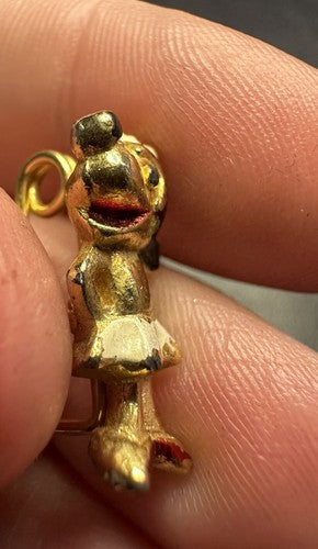 Rare HTF VTG Early Minnie Mouse Walt Disney Pin Brooch Painted Enamel 1940s-50s?