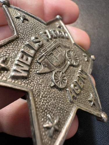 Vintage WELLS FARGO Agent Star Metal Pin/Badge