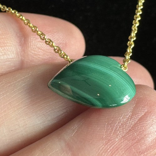 BaubleBar Juno Malachite Stone Necklace 16"+ 3" Extender