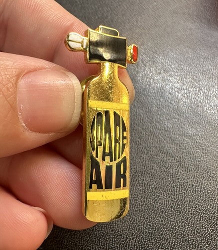 Spare Air Lapel Pin Original Mini Scuba Tank Black Yellow & Gold Colors