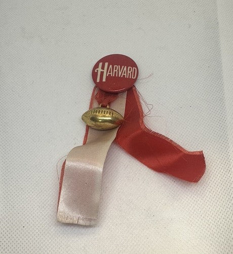 Antique HARVARD 1930s 40s Football Team Pinback Button FOOTBALL