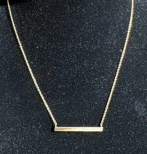 Argento Vivo Bar Pendant Necklace In Gold Over Sterling Silver 16” NWOT $68