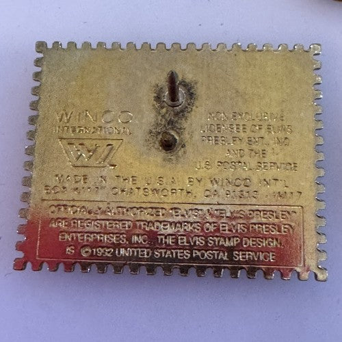 Vintage Elvis Presley 1992 Postage Stamp Lapel Pin Souvenir Gift Postal Service