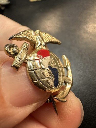 WWII Marine Corps USMC Sterling Silver EGA Sweetheart Pin