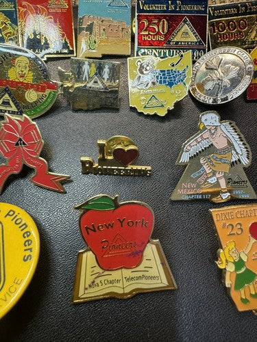 Lot of Telephone Pioneers Of America Lapel Hat Jacket Pins State Chapters