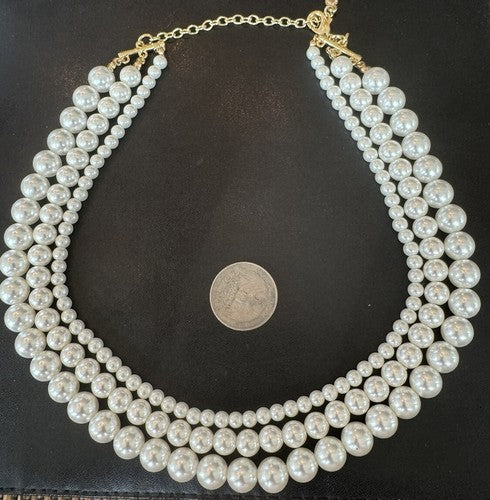 Baublebar Danielle Necklace 3-Strand Pearl Statement $58