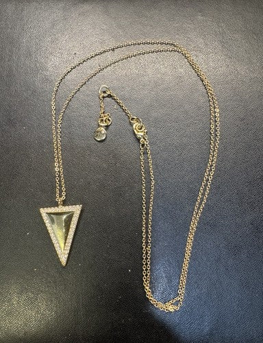 Chloe and Isabel Pavé Triangle Long Pendant Necklace N334G