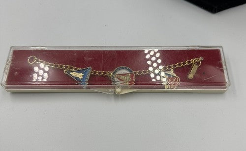 Vintage 1980's Early Space Shuttle Program Charm Bracelet New In Box