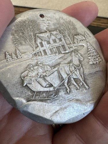 Wendell August Forge Aluminum 1995 Sleigh Ride Christmas Ornament