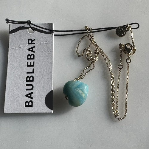 BaubleBar Juno Turquoise Stone Necklace 16"+ 3" Extender NWT $38
