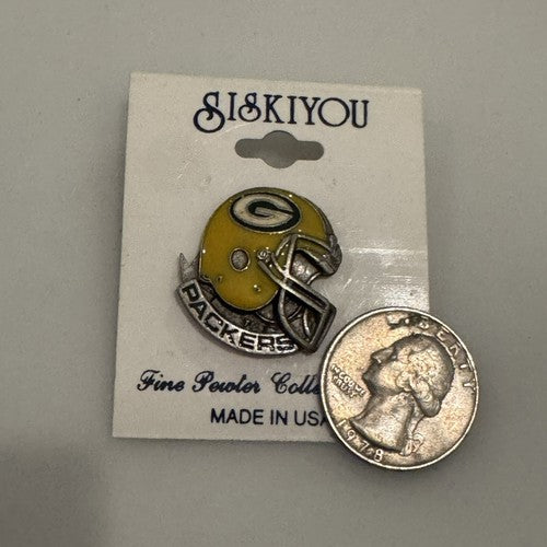 3D Helmet Big G Logo NFL Green Bay Packers Hat Lapel Pin NOS Siskiyou