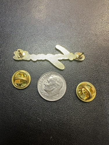 Gold Tone Augusta Cursive Lapel Pin Collectable Souvenir Georgia Maine