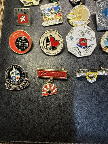 Vintage LAWN BOWLING CROSS CANADA LAPEL PINS BADGES SELECTION LOT Of 24