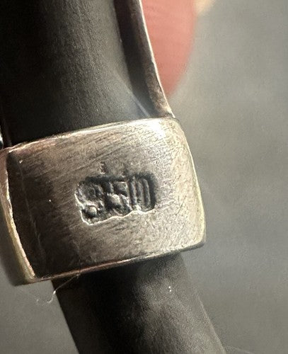 Sterling Silver & Black Rubber Cord Greek Key Bracelet